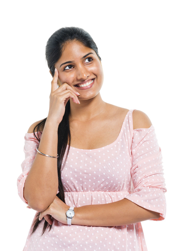 A Cheerful Thinking Indian Woman